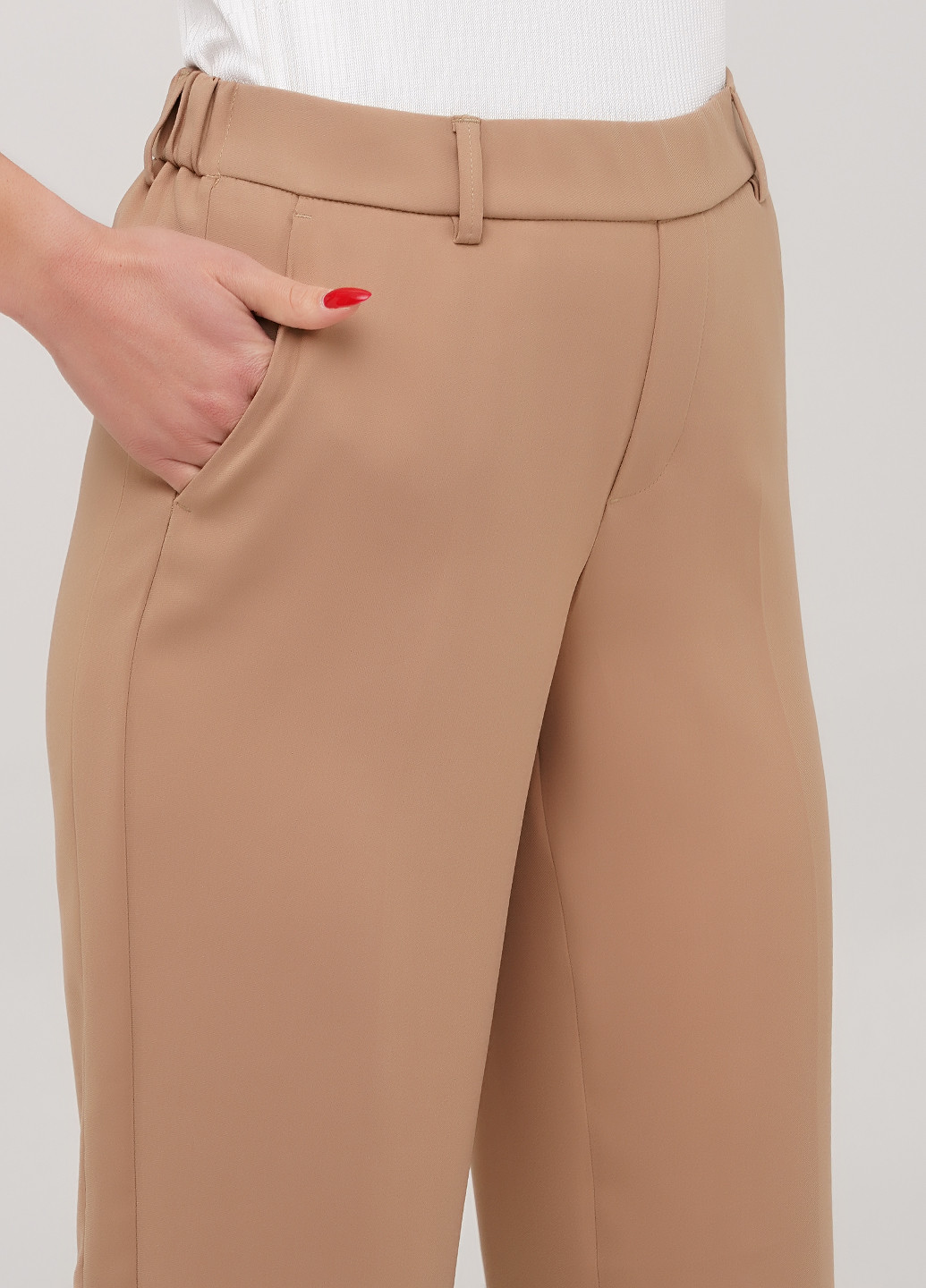 Бежевые кэжуал демисезонные укороченные, прямые брюки Mos Mosh