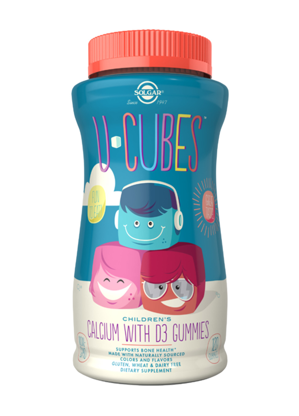 Жувальні вітаміни для дітей Cal D3 Cube Pectin - 120 Gummies Solgar (241261146)