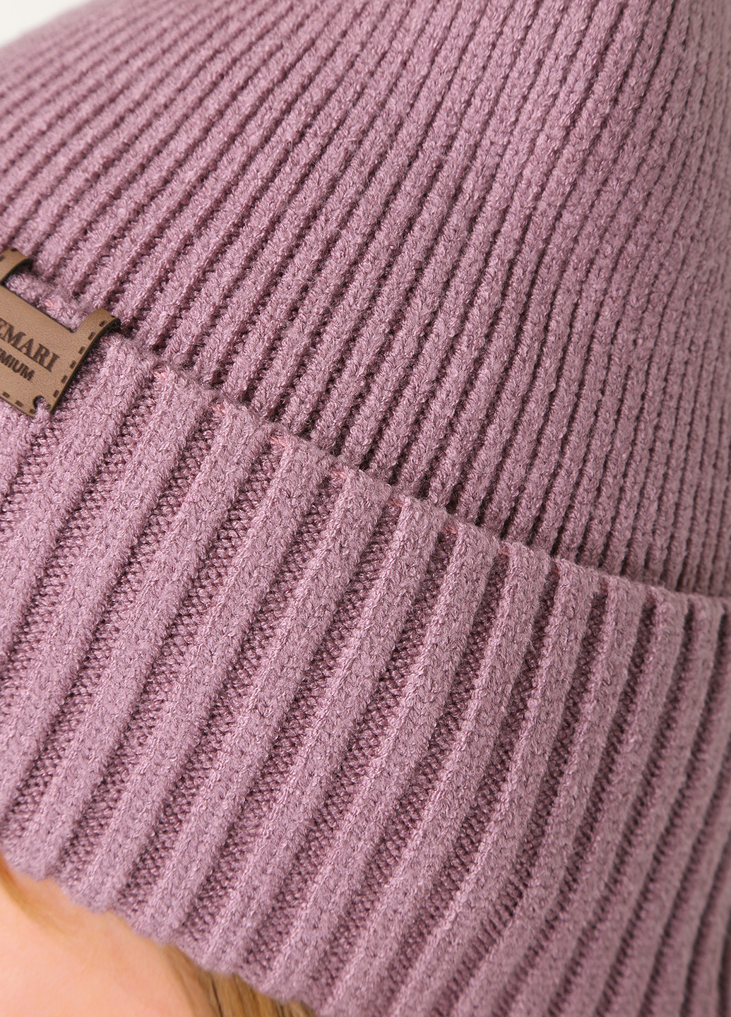 Тепла зимова кашемірова жіноча шапка з відворотом без підкладки 500007 DeMari (244712839)