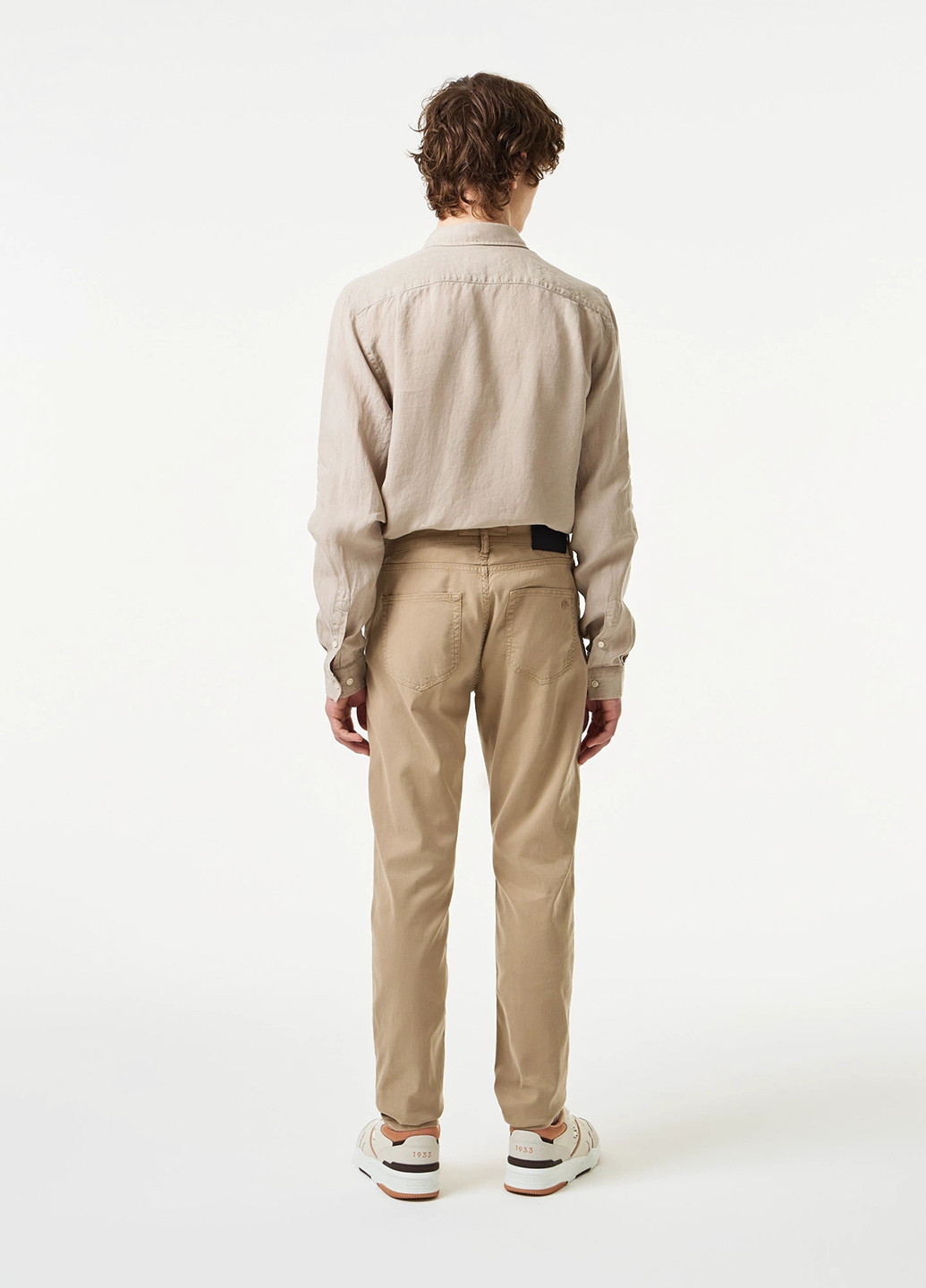 Бежевые кэжуал демисезонные прямые брюки Lacoste