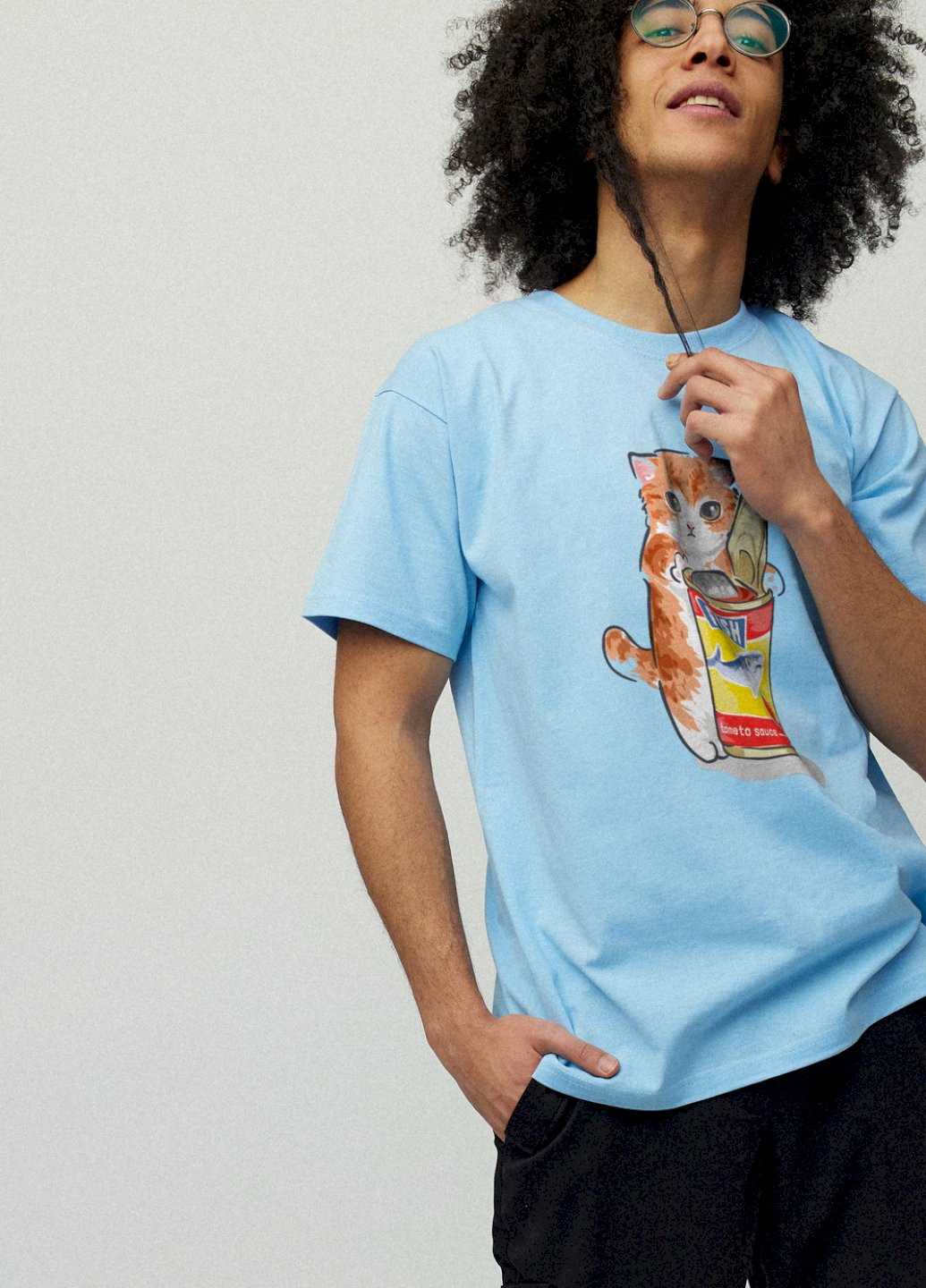 Блакитна футболка чоловіча YAPPI