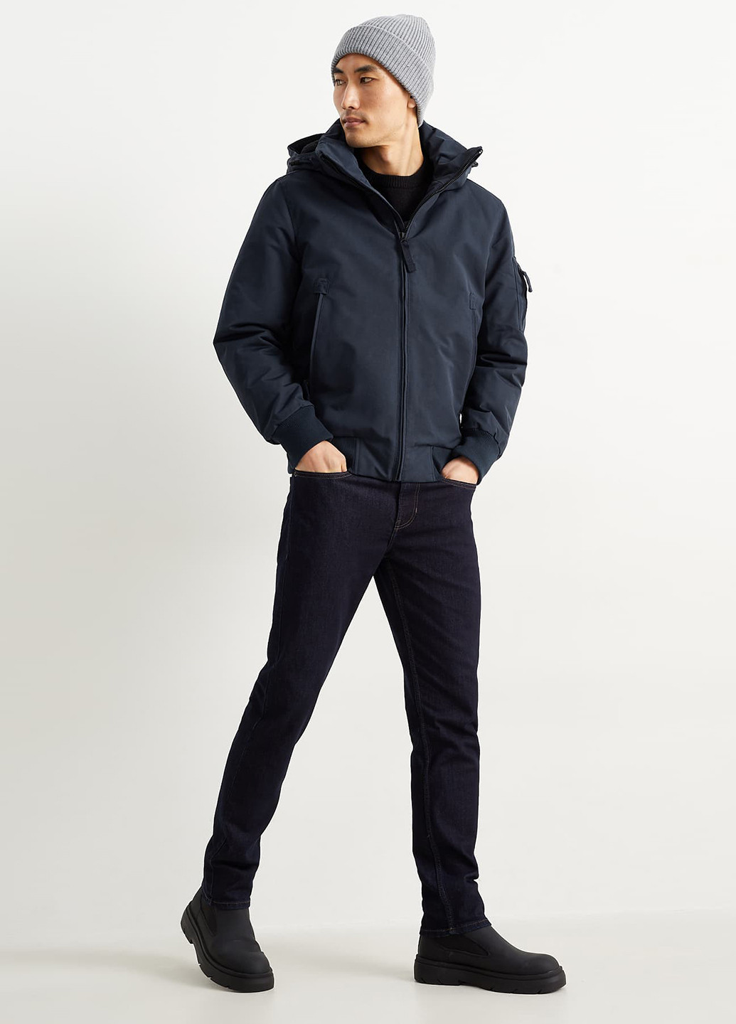 Темно-синяя демисезонная куртка C&A