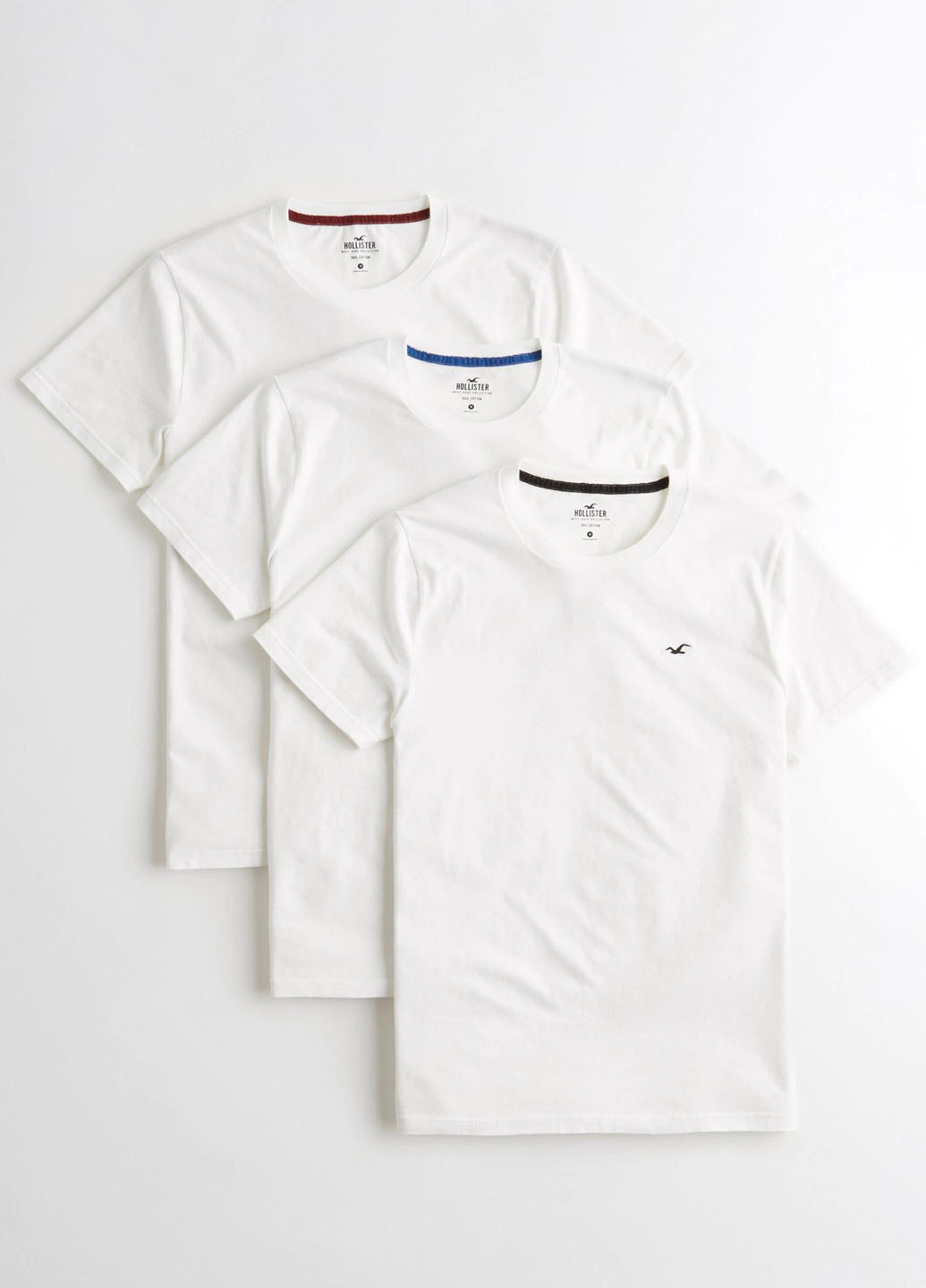 Белая футболка (3 шт.) Hollister