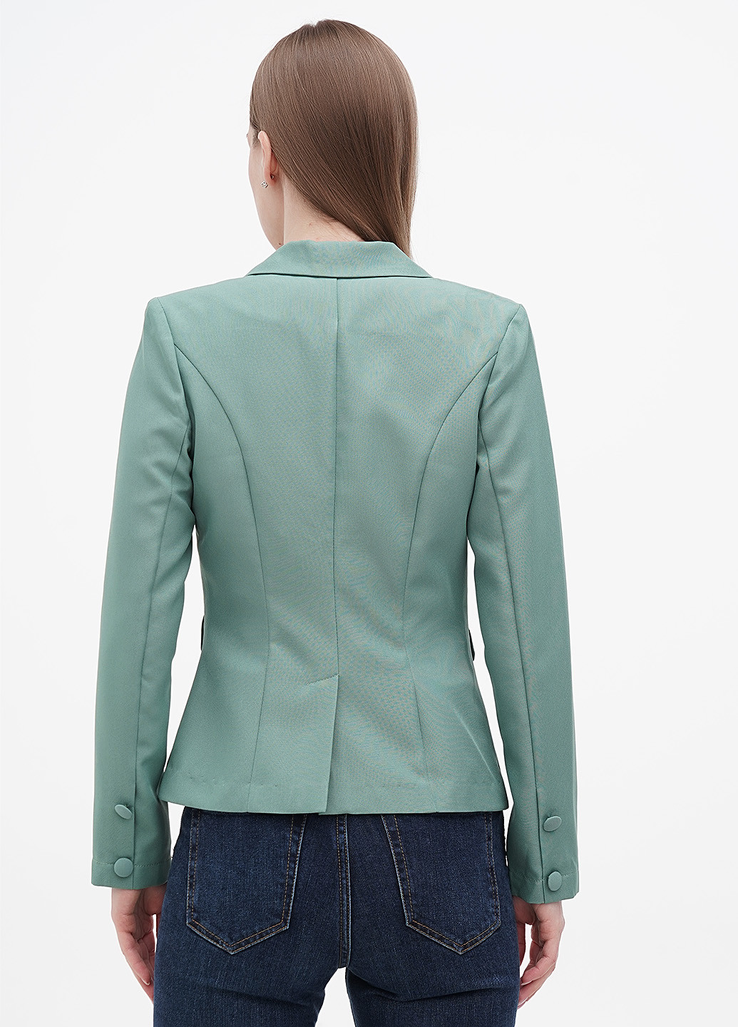 Серо-зеленый женский жакет Laura Bettini однотонный - летний