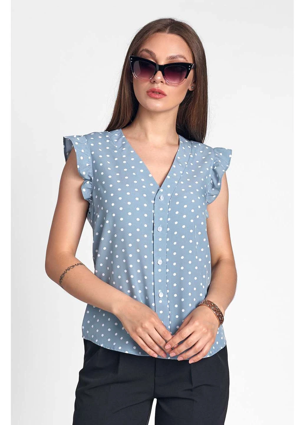 Голубая блуза SL-Fashion