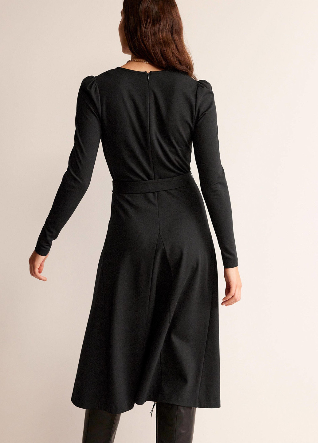 Черное кэжуал платье клеш Boden однотонное