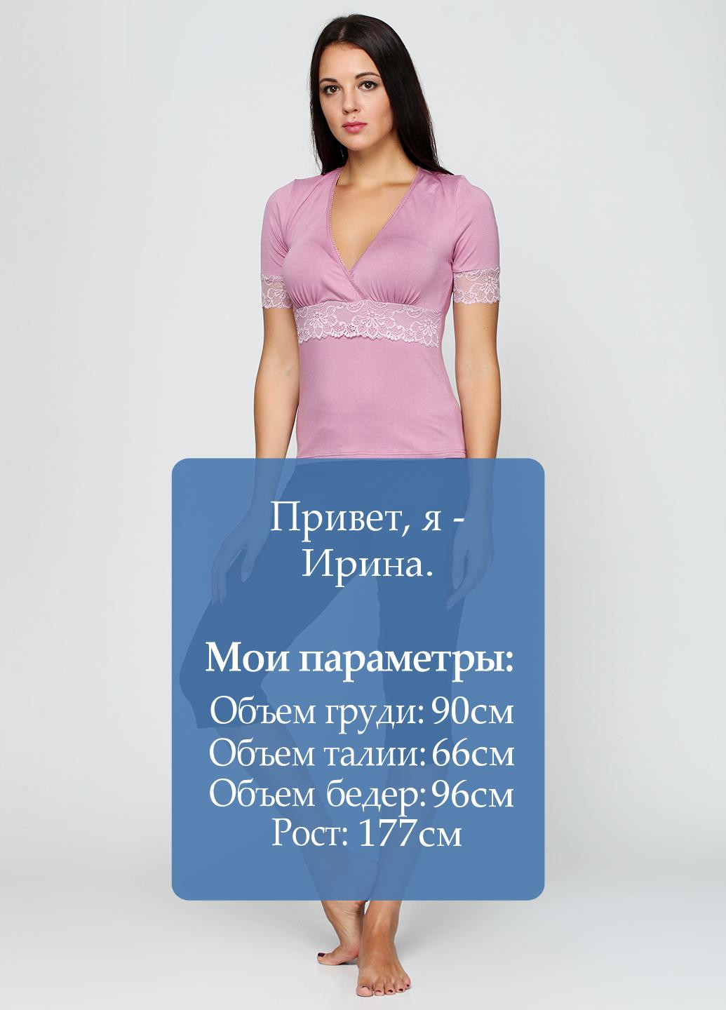 Бледно-розовая всесезон пижама (футболка, бриджи) Maria Lenkevich