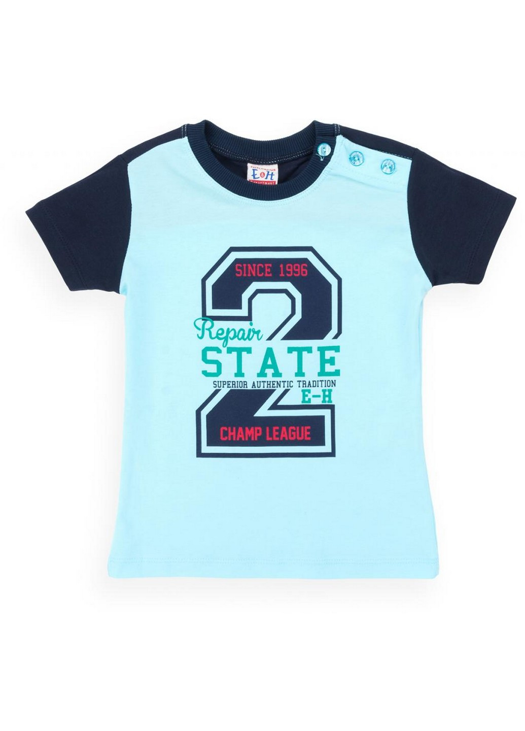 Блакитний набір дитячого одягу футболка з гудзичками з шортами (8922-98b-blue) Breeze