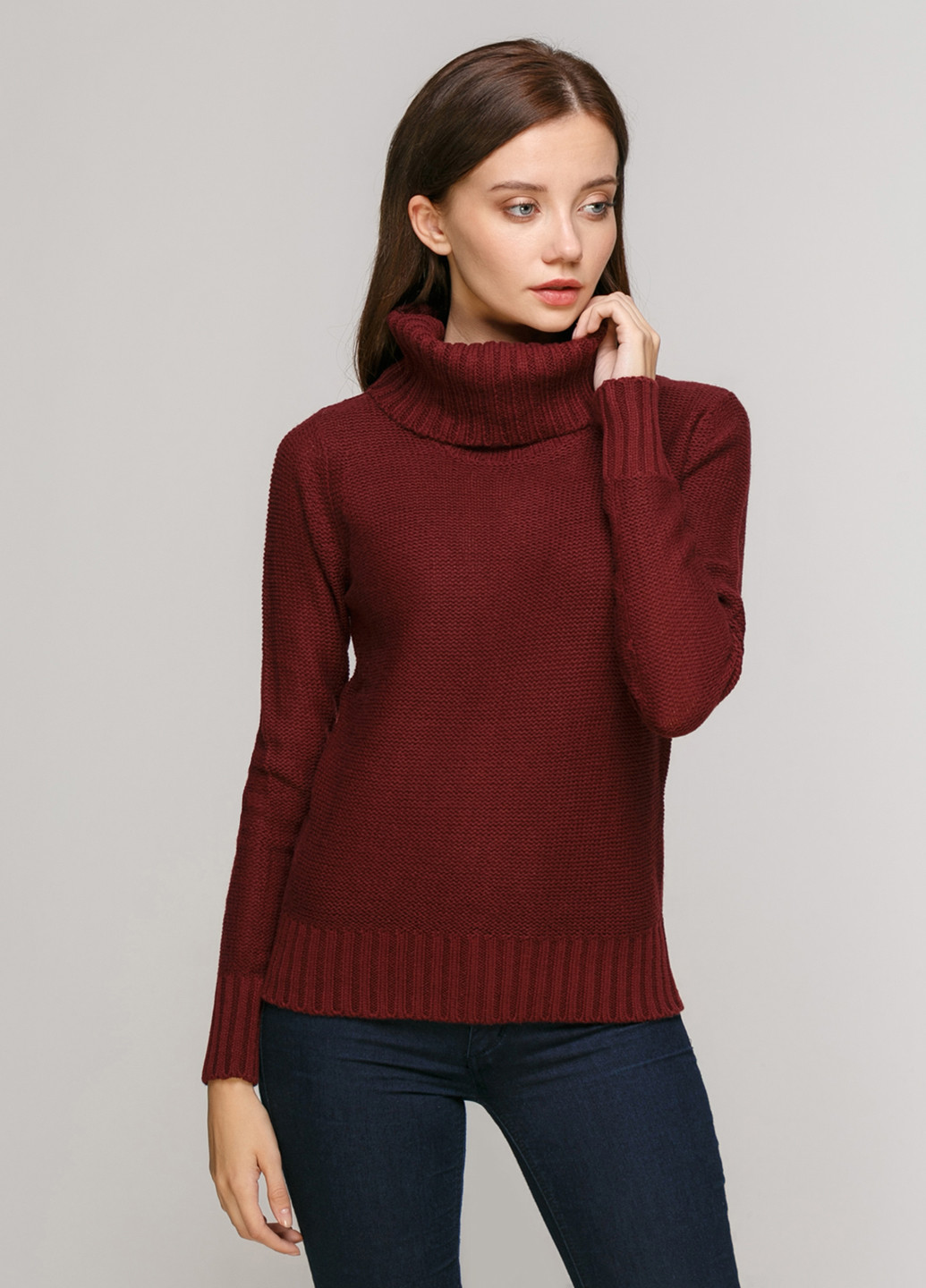 Бордовый демисезонный свитер Terranova