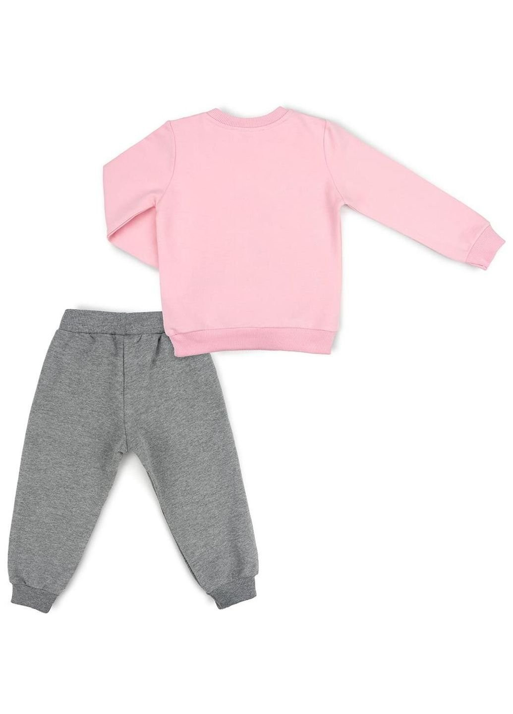 Серый демисезонный костюм десткий с олененком (11449-80g-pink) Breeze