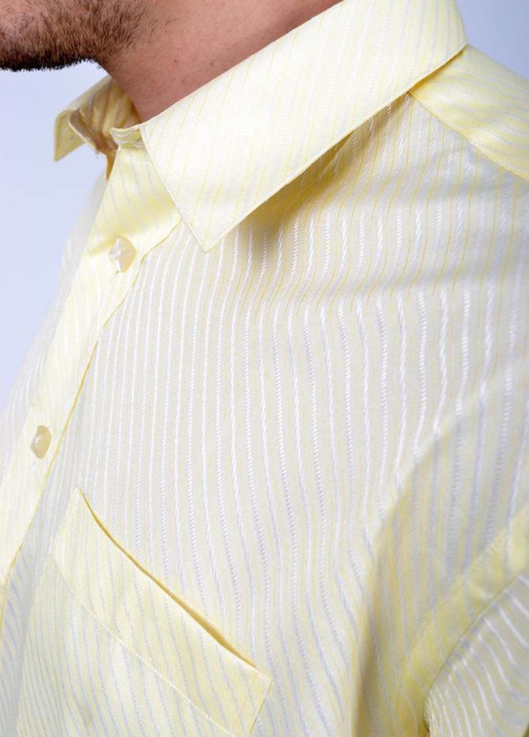 Желтая кэжуал рубашка однотонная Ager с длинным рукавом