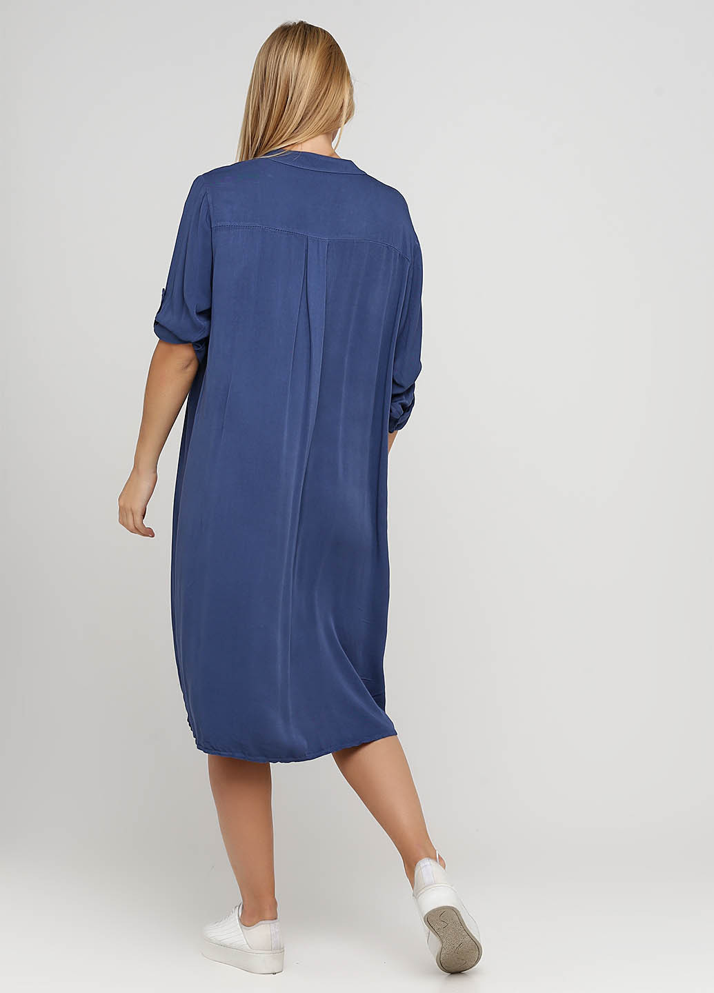 Темно-синее кэжуал платье оверсайз Made in Italy однотонное