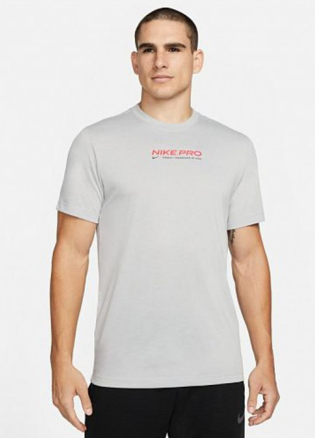 Светло-серая футболка dm5677-077 Nike NK DF TEE DB NK PRO 2