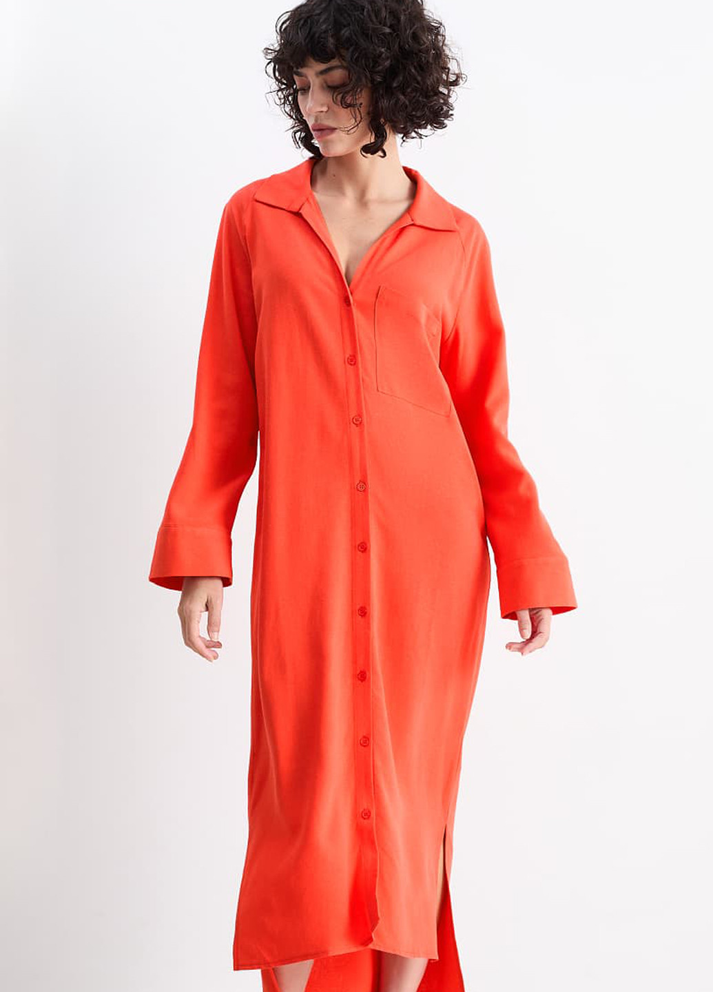 Червона кежуал сукня сукня-сорочка C&A однотонна