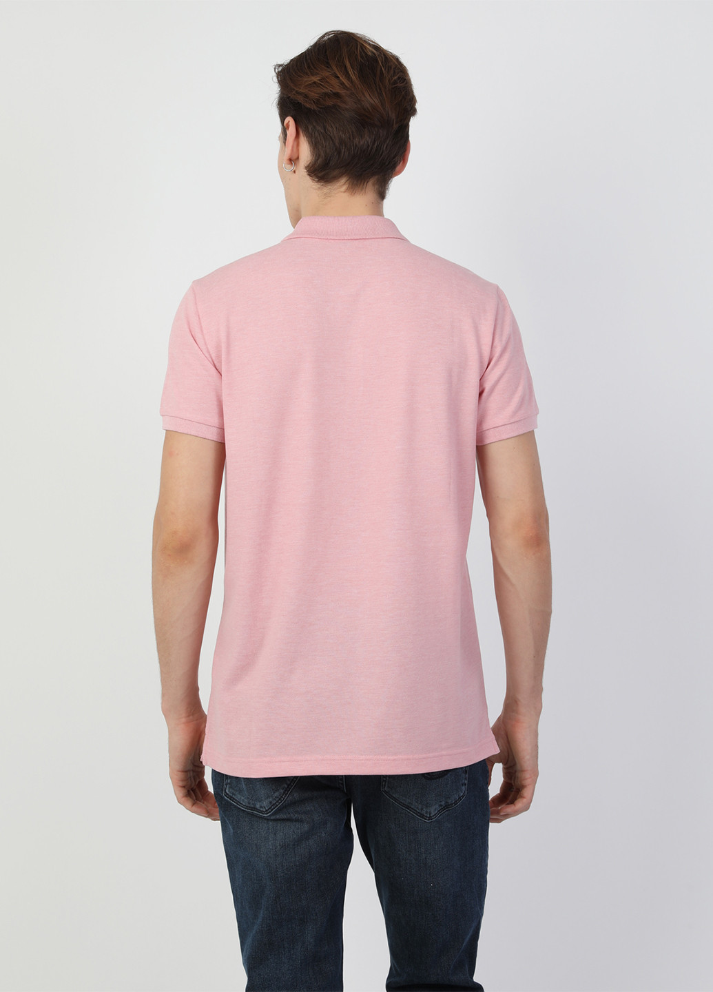 Розовая футболка-поло для мужчин Colin's меланжевая