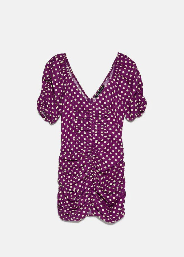 Комбінована кежуал плаття, сукня Zara в горошок