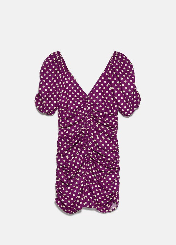 Комбінована кежуал плаття, сукня Zara в горошок