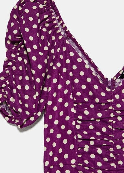 Комбінована кежуал плаття, сукня Zara в горошок