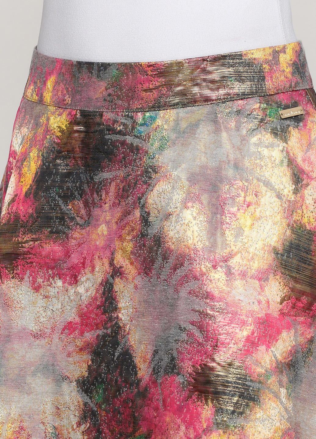 Розово-коричневая кэжуал с абстрактным узором юбка Maria Tucci клешированная