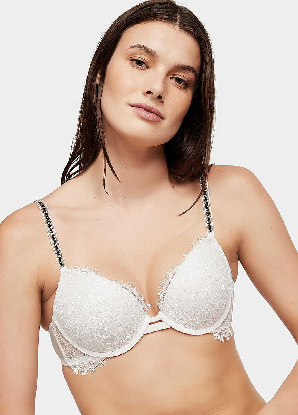 Белый демисезонный комплект (бюстгальтер, трусики) Victoria's Secret