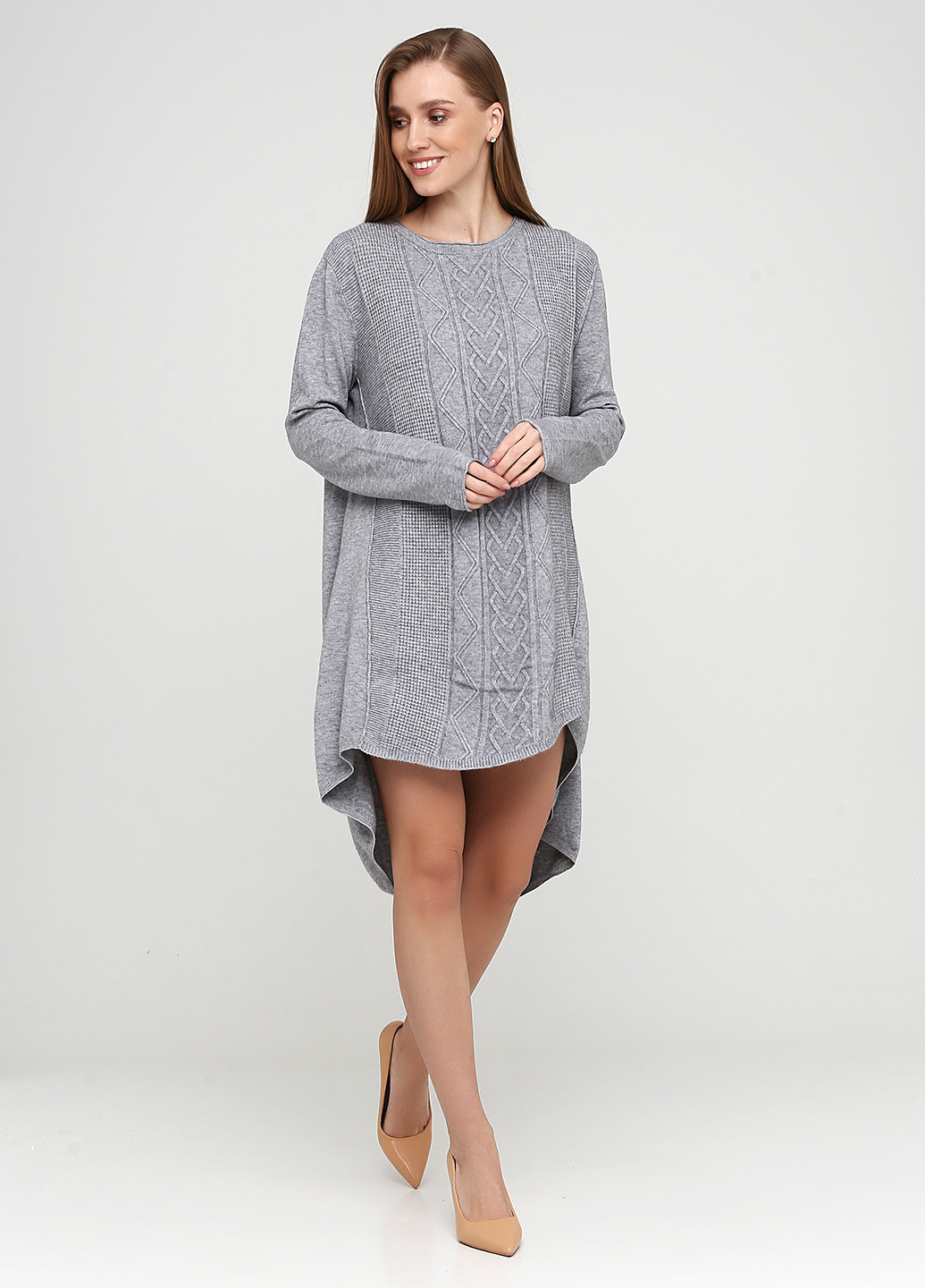 Серое кэжуал платье оверсайз Louise Orop однотонное