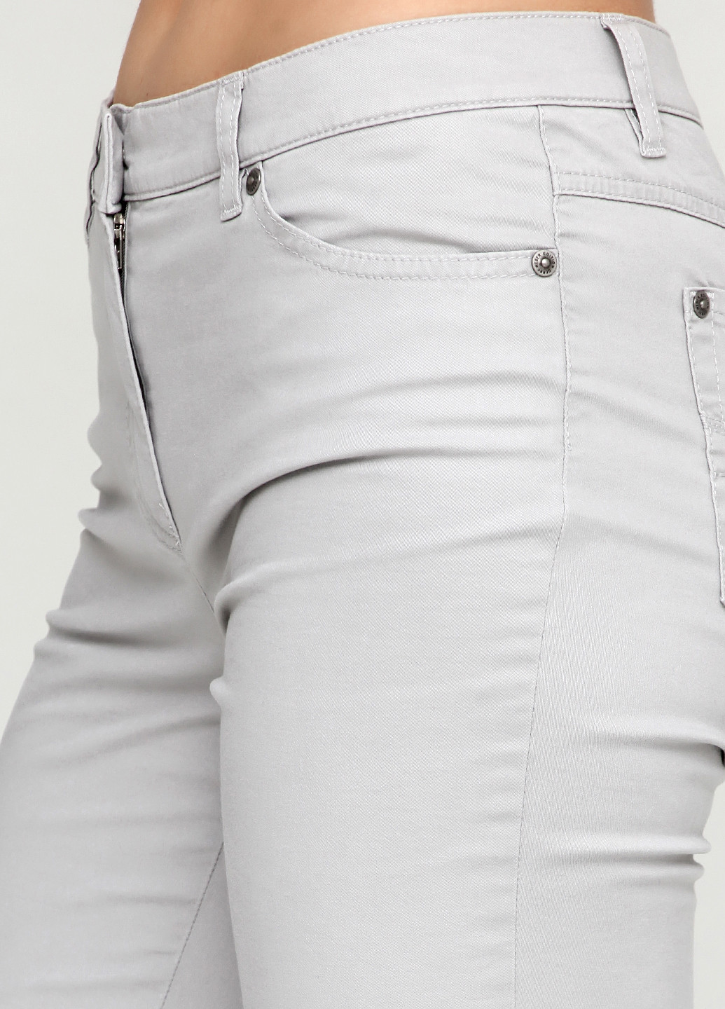Джинси Gerry Weber прямі однотонні світло-сірі джинсові бавовна