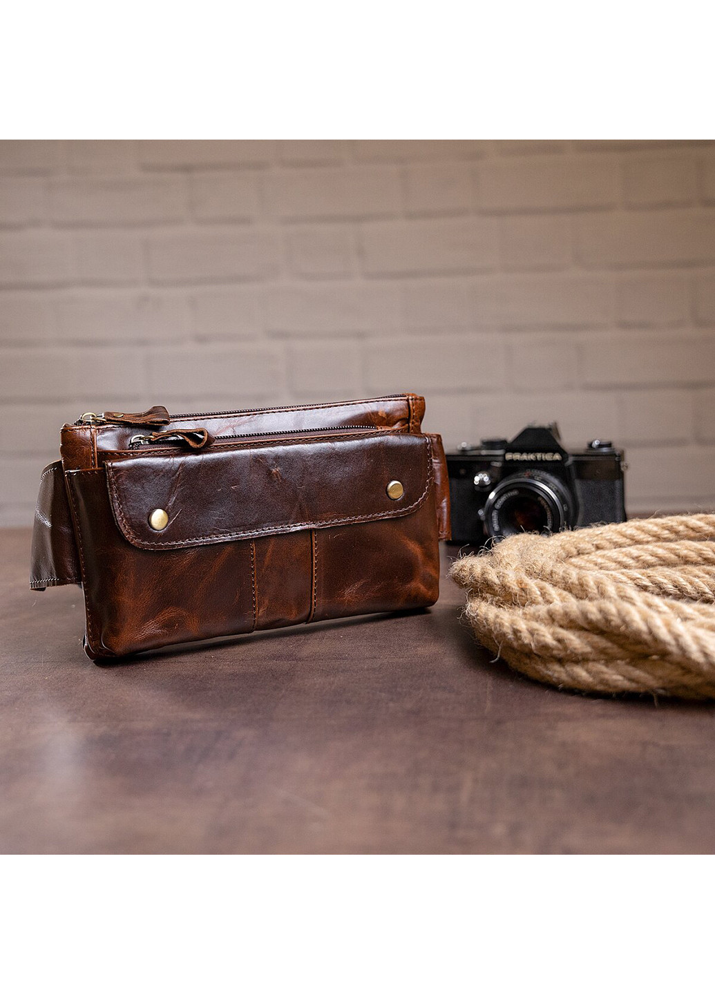 Мужская кожаная сумка 23х13,5х3 см Vintage (229458586)