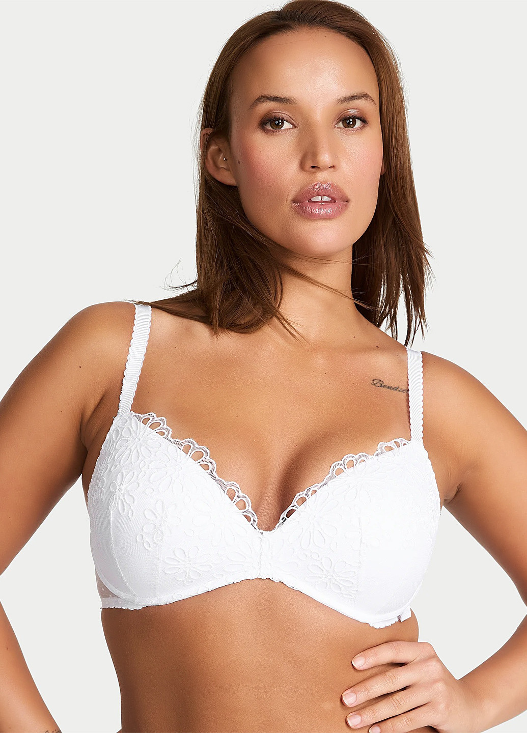Білий бюстгальтер Victoria's Secret без кісточок поліестер