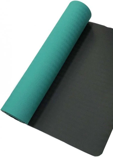 Килимок для йоги TPE YOGA MAT зелений, сірий 173x61x0.6см LS3237-06g LiveUp (256501359)