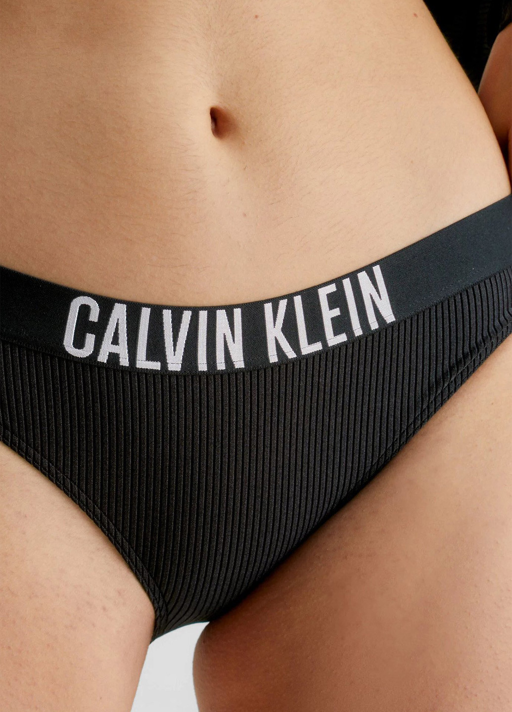 Черные купальные трусики-плавки с логотипом Calvin Klein