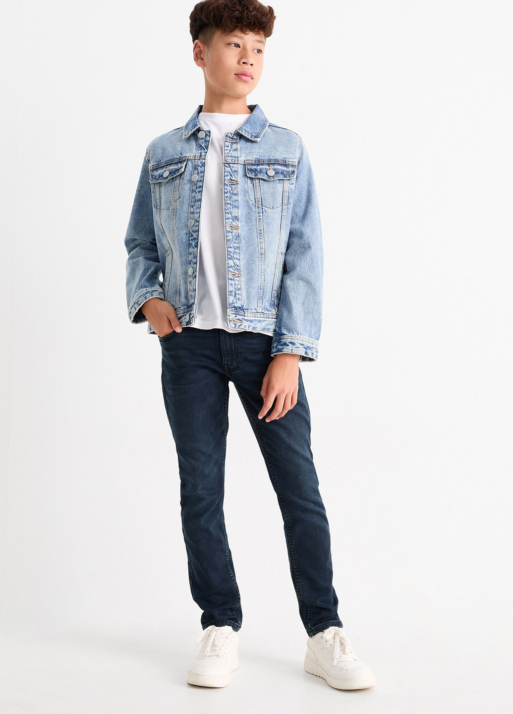 Темно-синие демисезонные скинни джинсы C&A