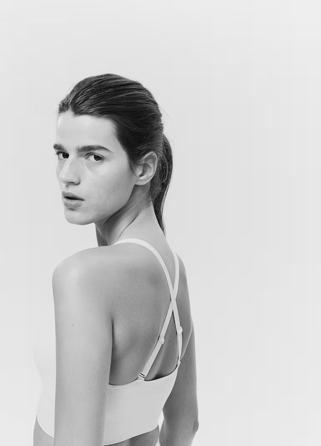 Кремовий топ бюстгальтер H&M без кісточок поліестер