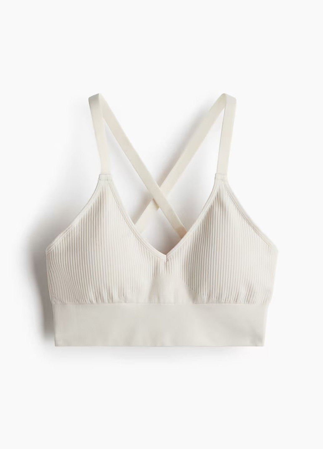 Кремовий топ бюстгальтер H&M без кісточок поліестер