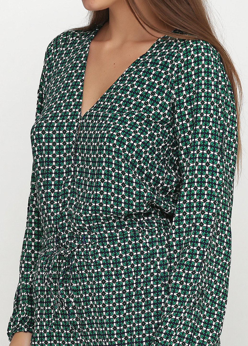 Комбинезон H&M комбинезон-шорты геометрический зелёный кэжуал