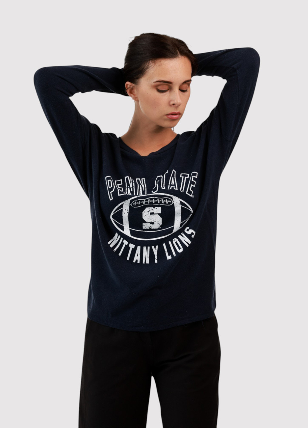 Темно-синій світшот Blue 84 напис без декору (359854790)