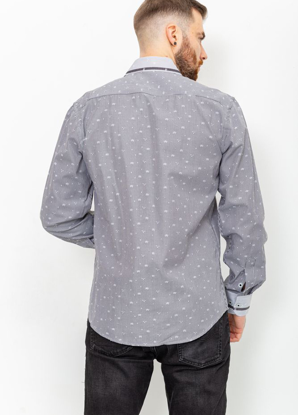 Серая кэжуал рубашка с абстрактным узором Ager