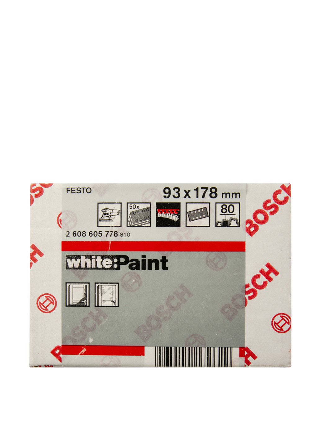 Бумага шлифовочная (50 шт.), 93х178 мм Bosch белая