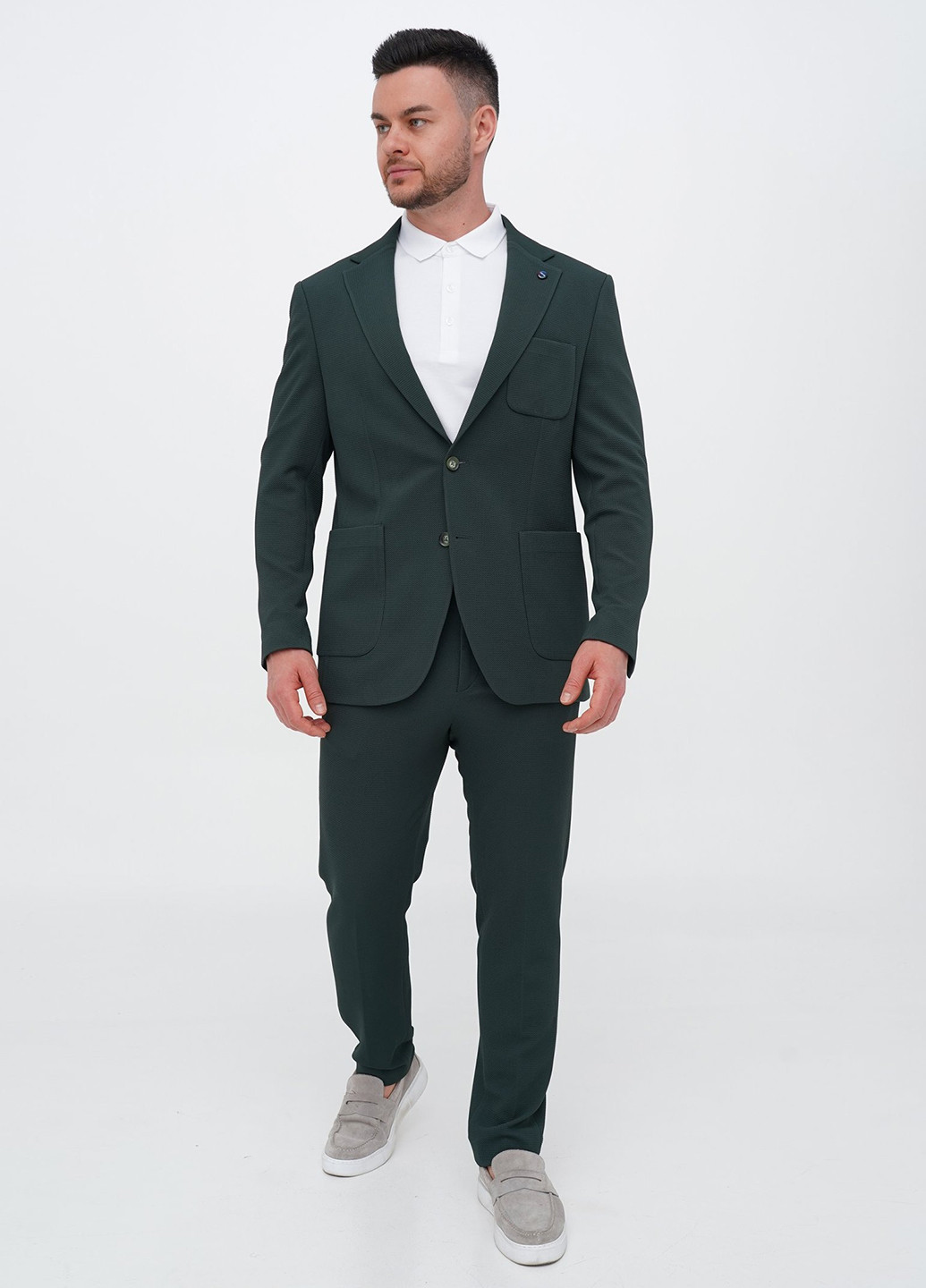 Темно-зелений демісезонний костюм (піджак, штани) брючний Trend Collection