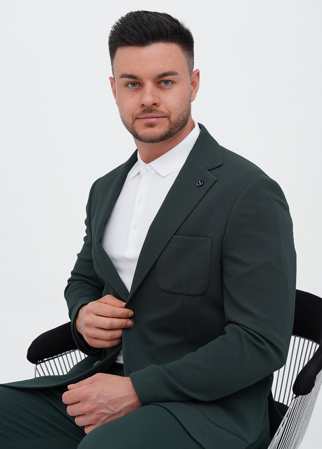 Темно-зелений демісезонний костюм (піджак, штани) брючний Trend Collection