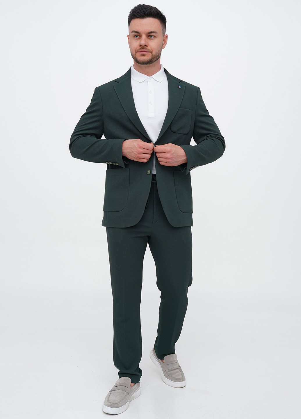 Темно-зелений демісезонний костюм (піджак, штани) брючний Trend Collection