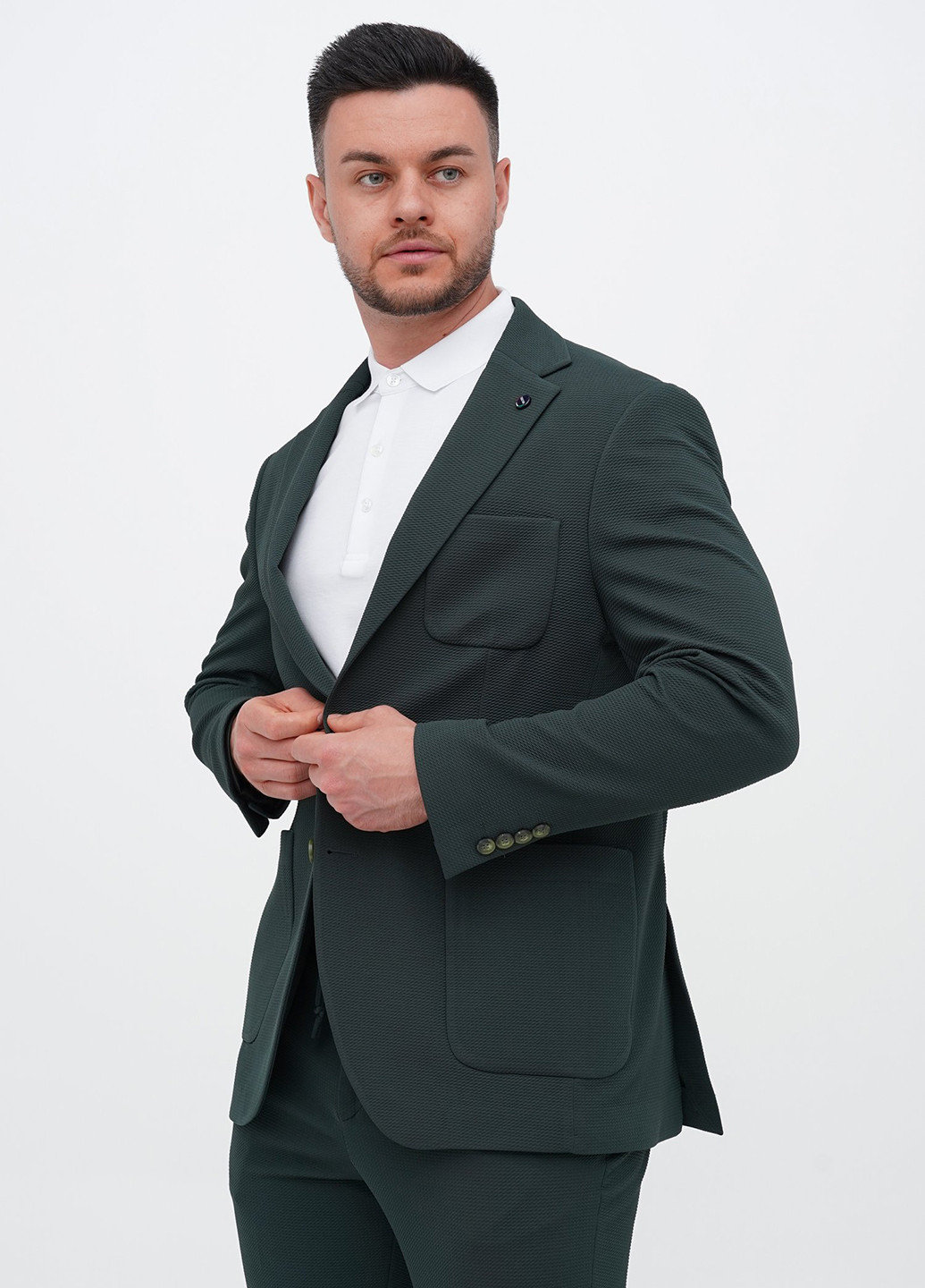 Темно-зелений демісезонний костюм (піджак, штани) брючний Trend Collection