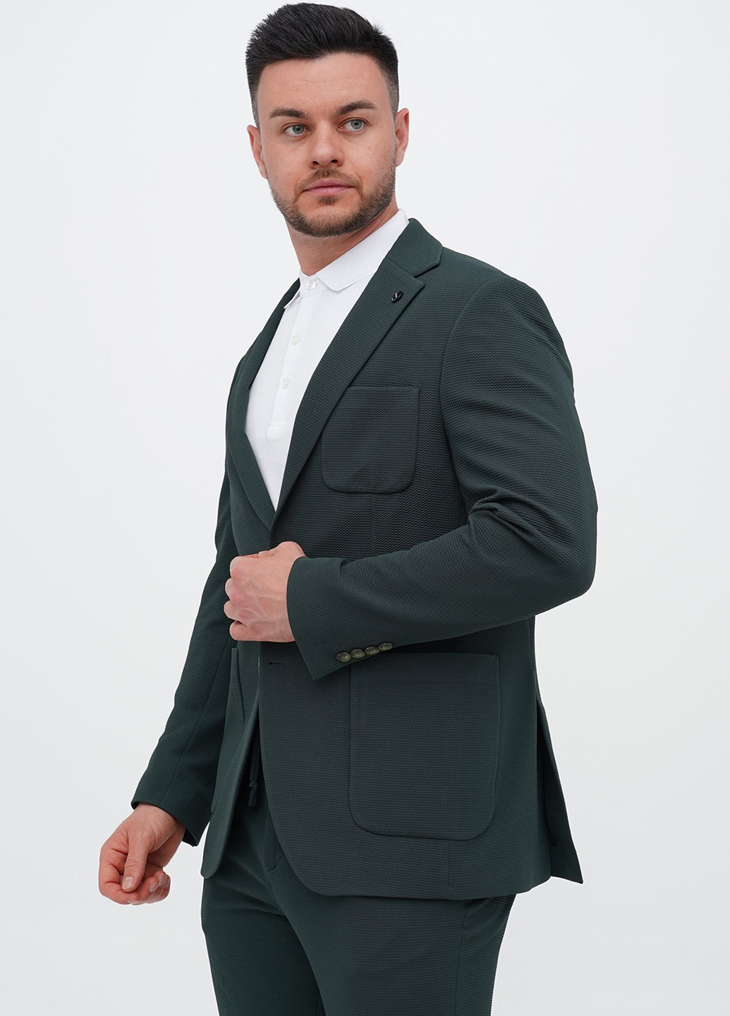 Темно-зелений демісезонний костюм (піджак, штани) брючний Trend Collection