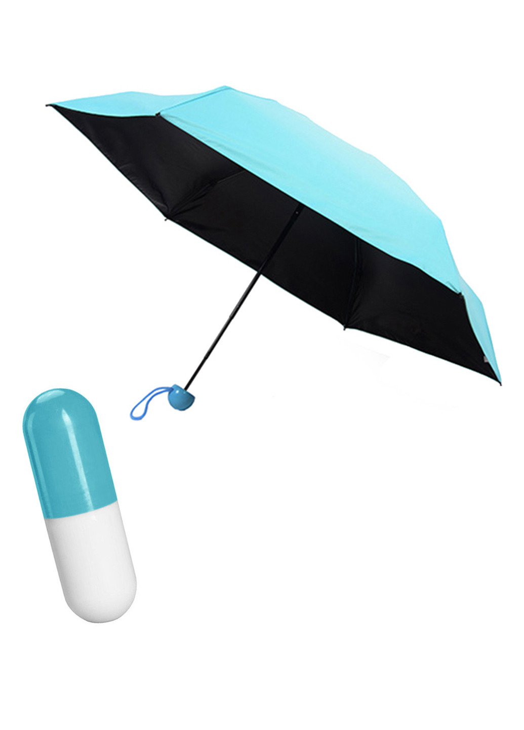 Зонт в футляре капсула Карманный Umbrella U1 Light blue UFT (246423880)