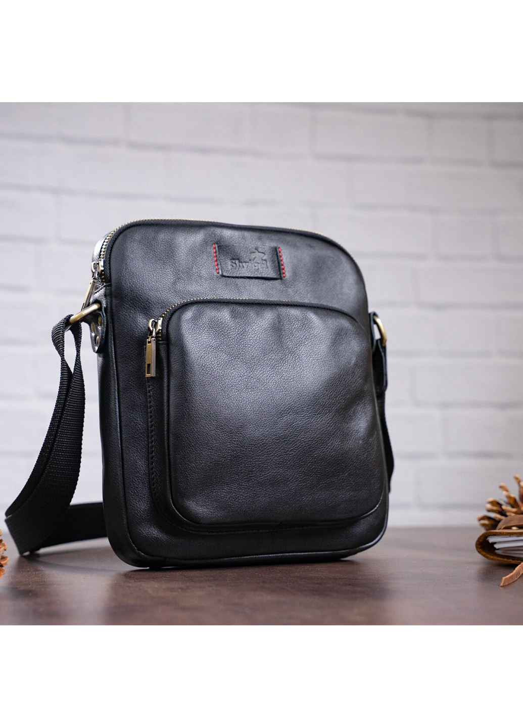 Чоловіча шкіряна сумка 21,5х24,5х3,5 см Shvigel (229460347)