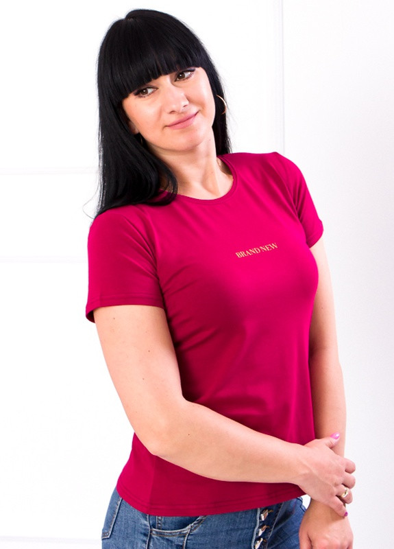 Бордовая летняя футболка женская (p-6526) Носи своє