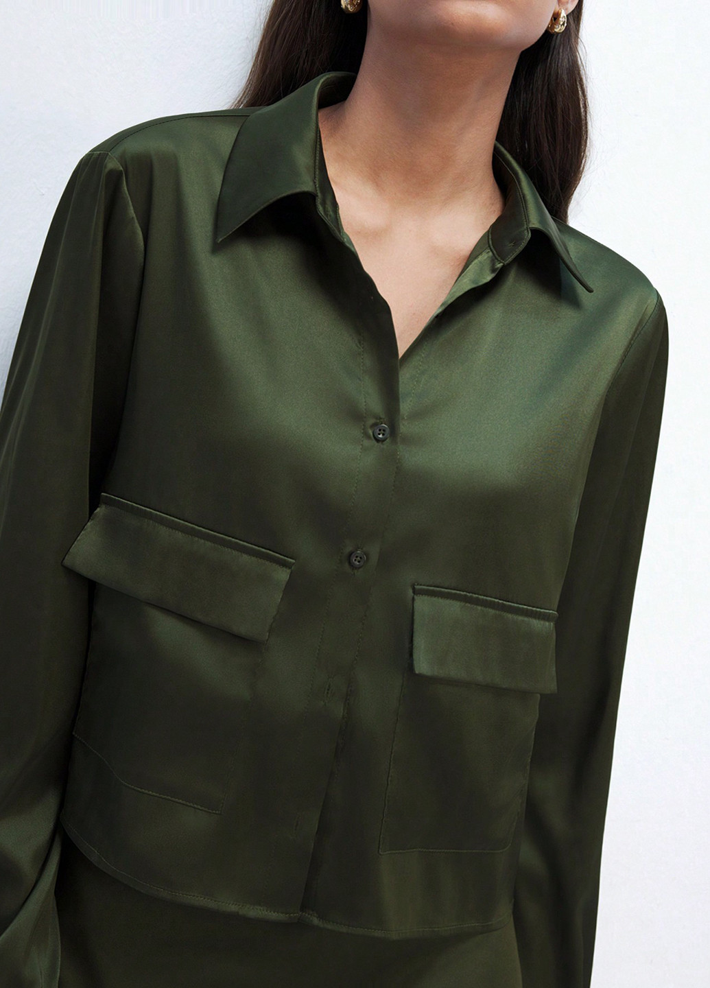 Темно-зелена блуза SHEIN