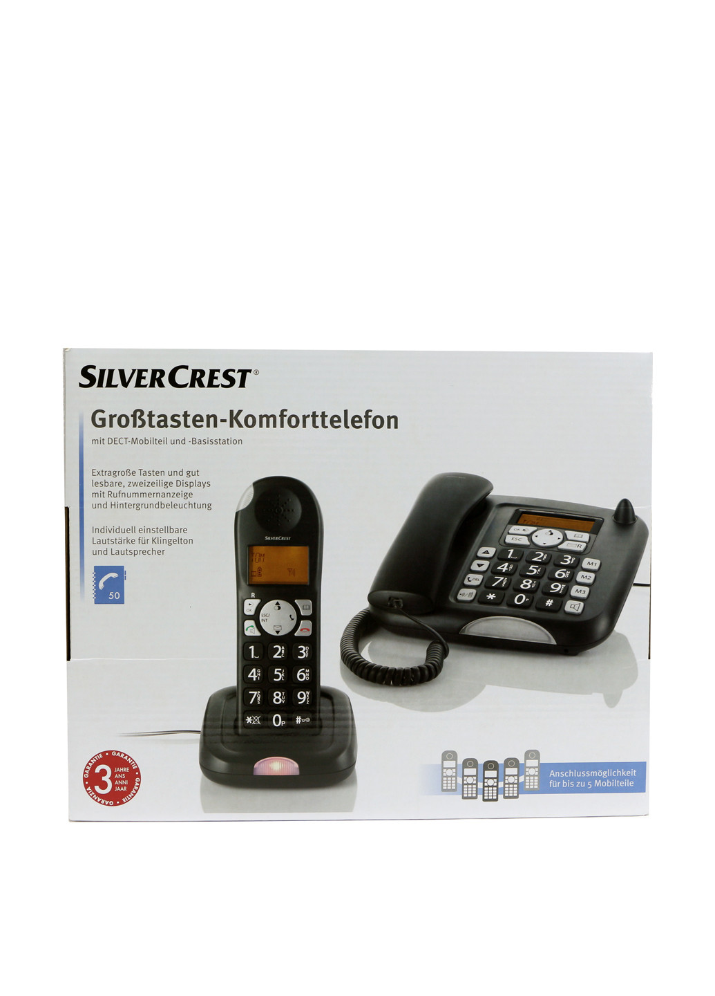 Телефон комбінований з автовідповідачем (2 шт.), 35х25х8 см Silver Crest (154713290)