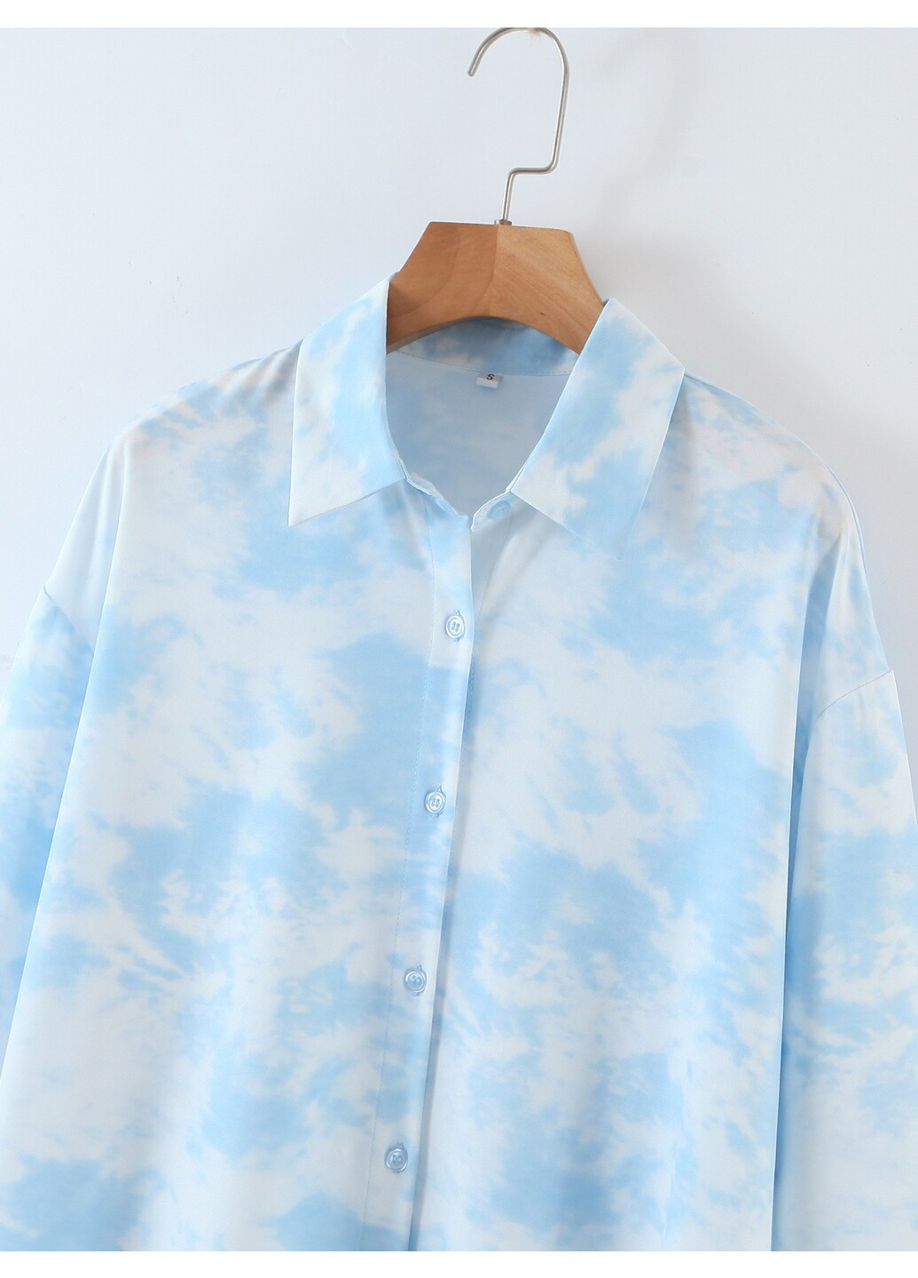 Голубой кэжуал рубашка с абстрактным узором Berni Fashion