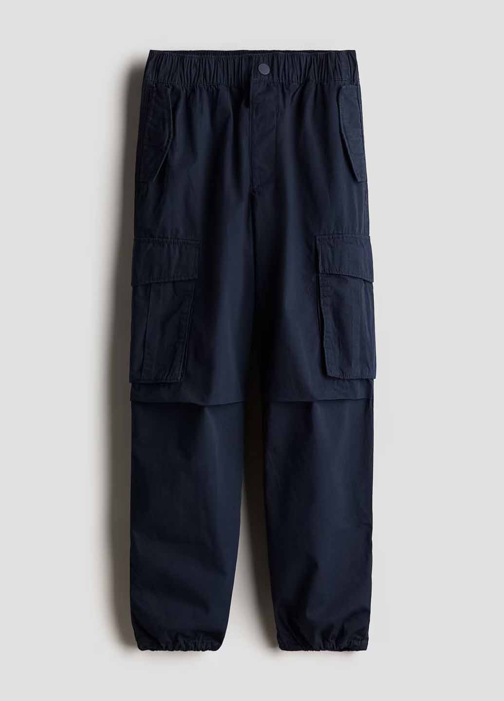 Темно-синие кэжуал демисезонные брюки карго H&M