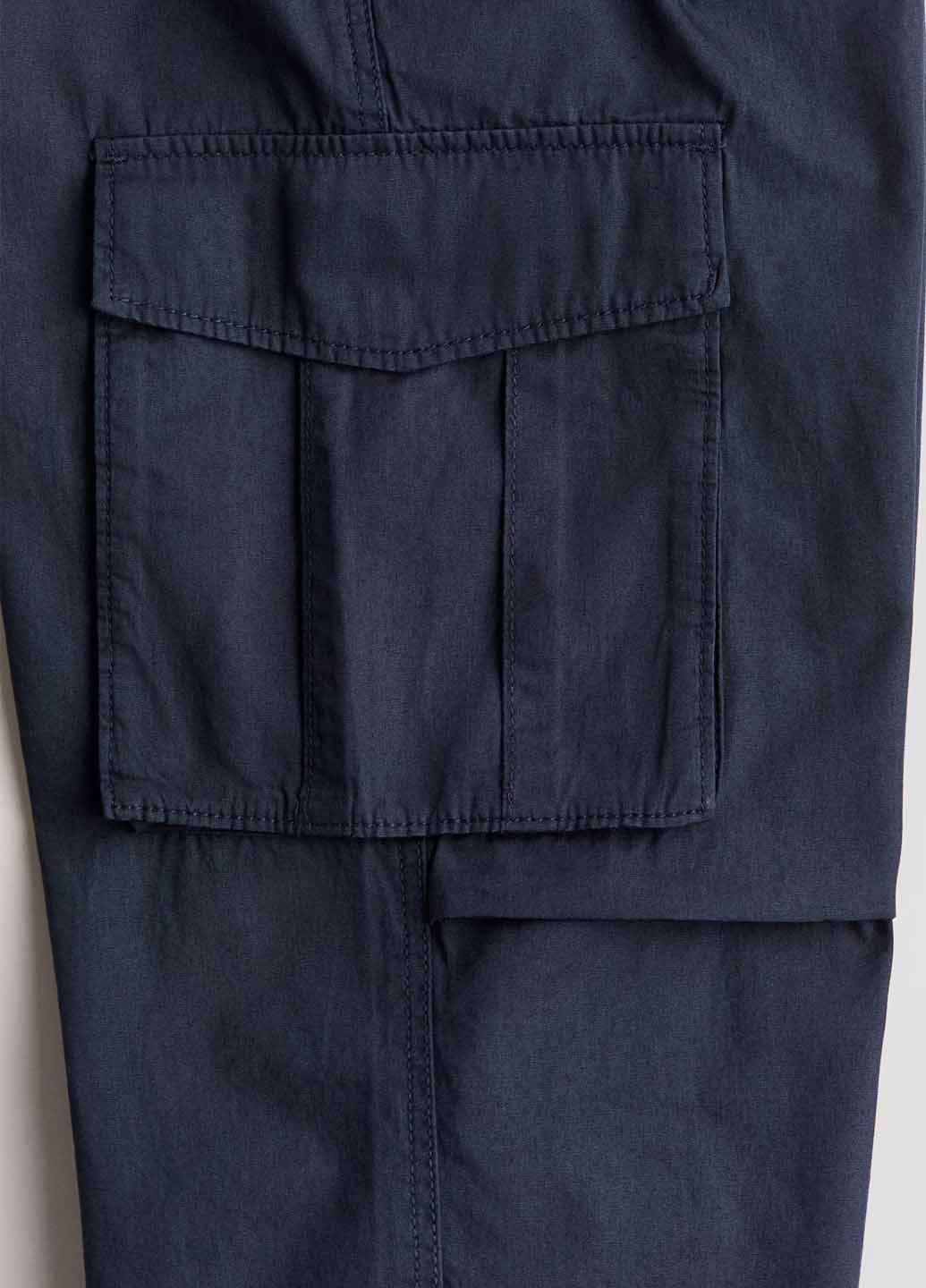 Темно-синие кэжуал демисезонные брюки карго H&M